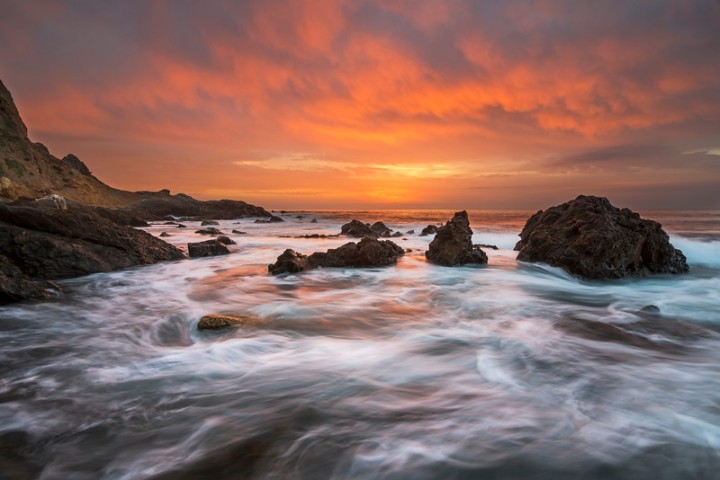 Seascape sunset with water movement, Palos Verdes CA-L.jpg